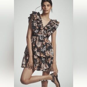 Anthropologie Sleeveless Ruffled A-Line Mini Dress